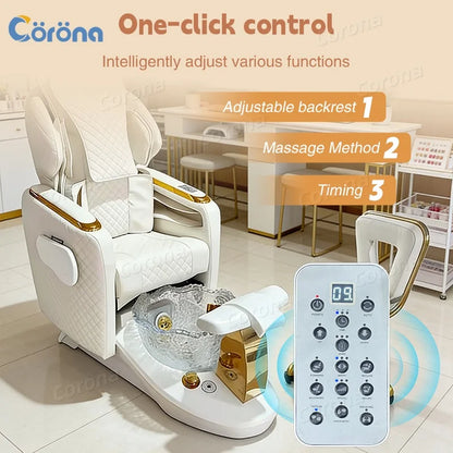 Manicure Pedicure Chair And Manicure Table Set Luxury Pedicure Spa Massage Chair For Nail Salon Pedicure Chair With Plumbing