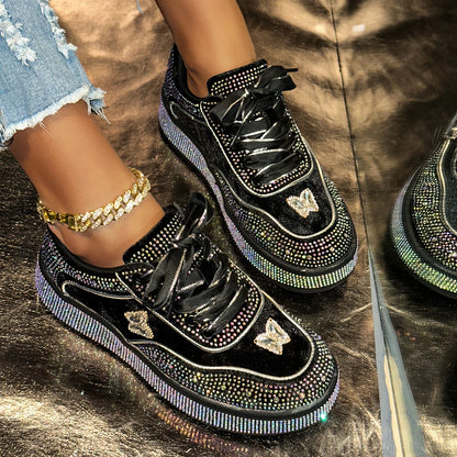 Luxury Designer Women Sneakers Outdoor Platform Female Sneakers Women Fashion Luxury Rhinestone Ladies Shoes Zapatos De Mujer