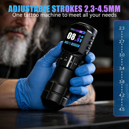 Tattoo Machine Kit Professional Adjustable Stroke Wireless Coreless Brushless Motor Tattoo Pen With Tattoo Ink Tattoo Blue Soap