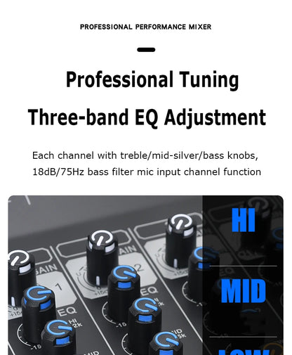 8/12 Channel Digital Mixer Audio Console 100 DSP Effects Bluetooth USB MP3 DJ Reverberation Sound Mixing Console