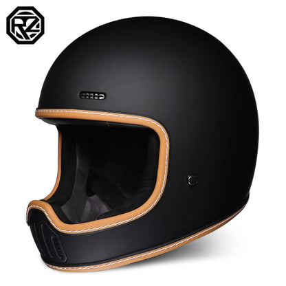 ORZ Retro Motorcycle Helmet Full Face Cruising Motorcycle Helmet Four Seasons Couple Street Pig Nose Helmet DOT Approved 729