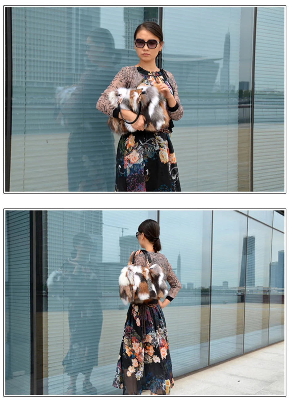 2025 New Clothing Designer Luxury Soft Fox Hair High-end Handbag Fashion Large Capacity Charm Women's Special Fur Bag