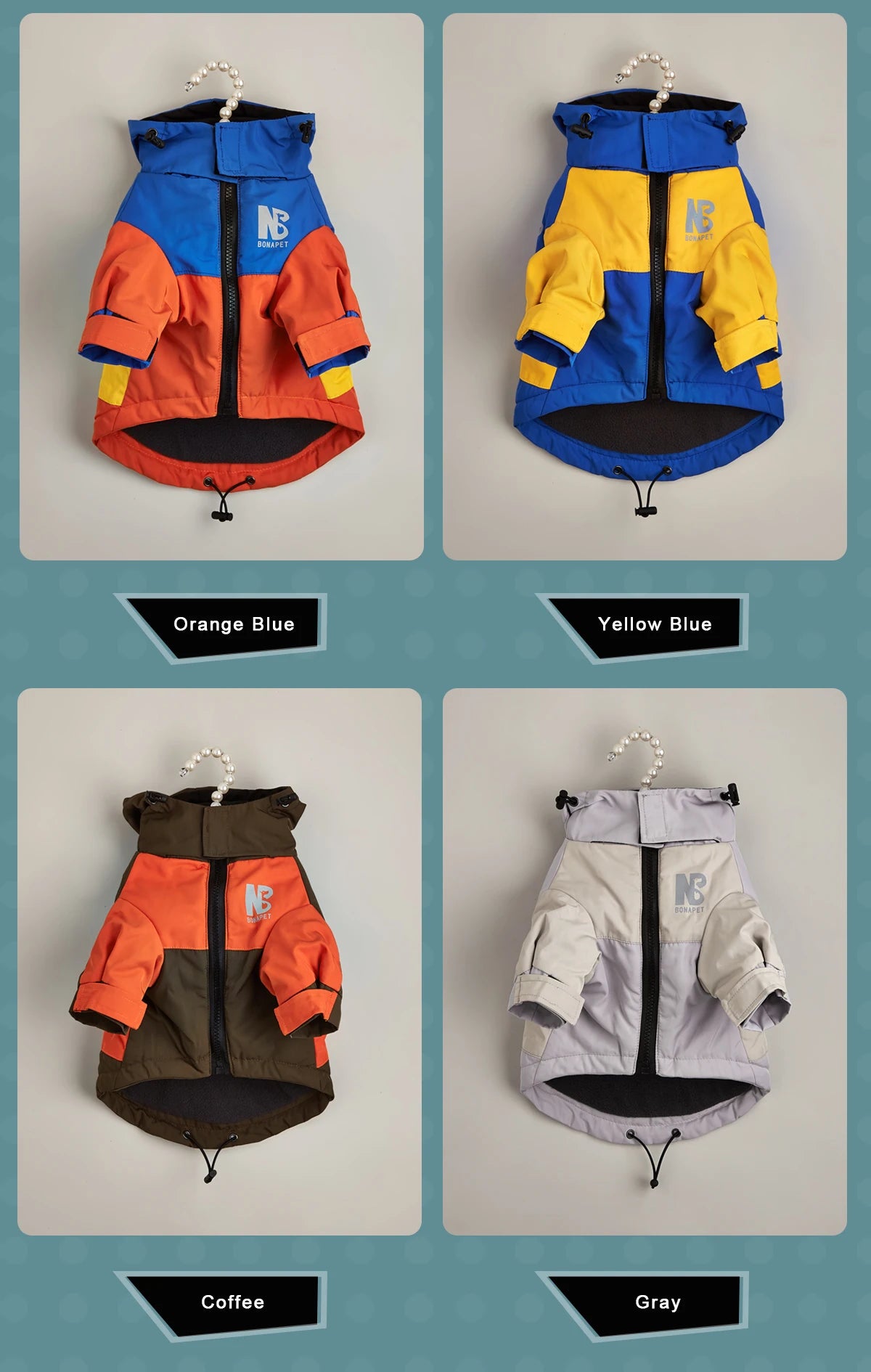 Fashion Winter Dog Jacket Waterproof Pet Raincoat Thick Fleece Warm Large Dogs Clothes Windproof Coat French Bulldog Chihuahua