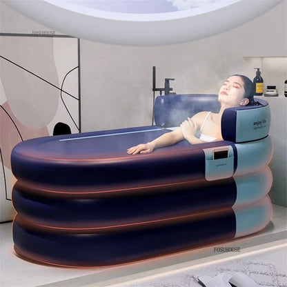 Large Capacity Inflatable Bathtub Portable Home Folding Spa Steam Sauna Bathing Bucket Hotel Space Capsule