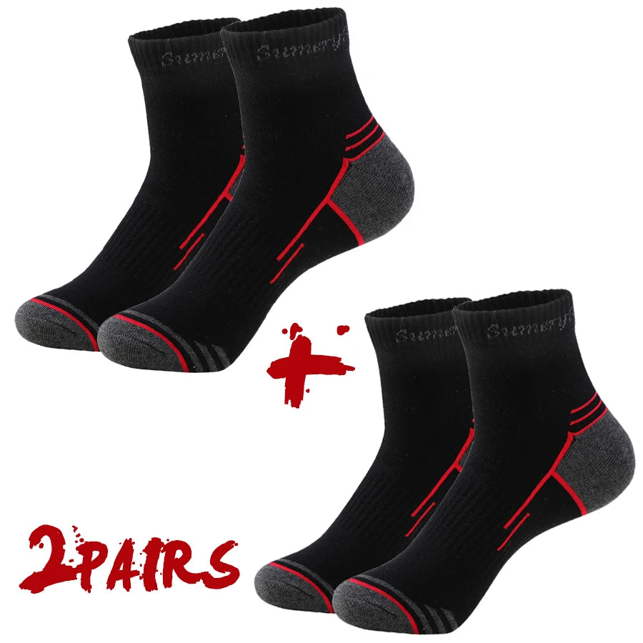 2 Pairs/Lot Running Socks Men Sport Outdoor Casual Cotton Red Stripes Compression Black Colorful Sock Male Gifts 21 Colors