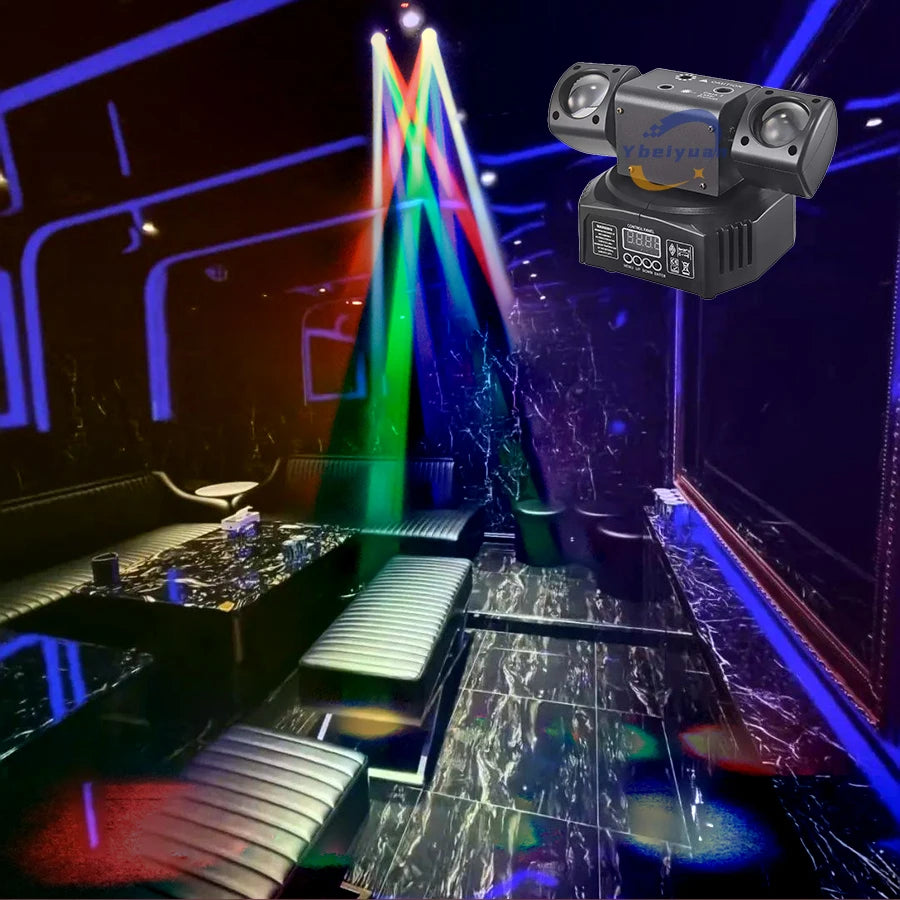 Ybeiyuan New LED Rotating Laser Beam Strobe 3-in-1 Disco Light DMX512 DJ Bar Club Party Wedding Christmas Effect Stage Light