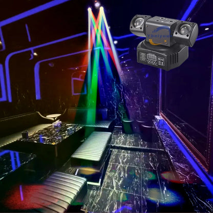 Ybeiyuan New LED Rotating Laser Beam Strobe 3-in-1 Disco Light DMX512 DJ Bar Club Party Wedding Christmas Effect Stage Light