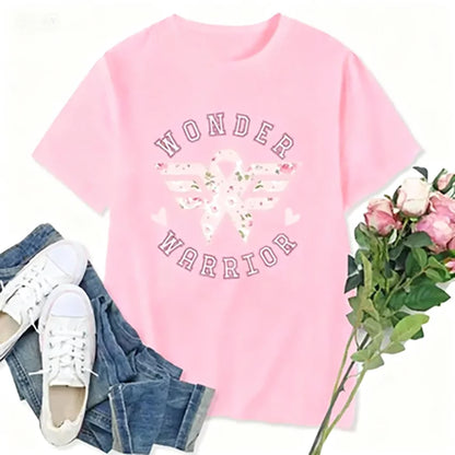 We Wear Pink Graphic T Shirts Coquette Pink Breast Cancer Awareness Women T-shirt Wonder Tees