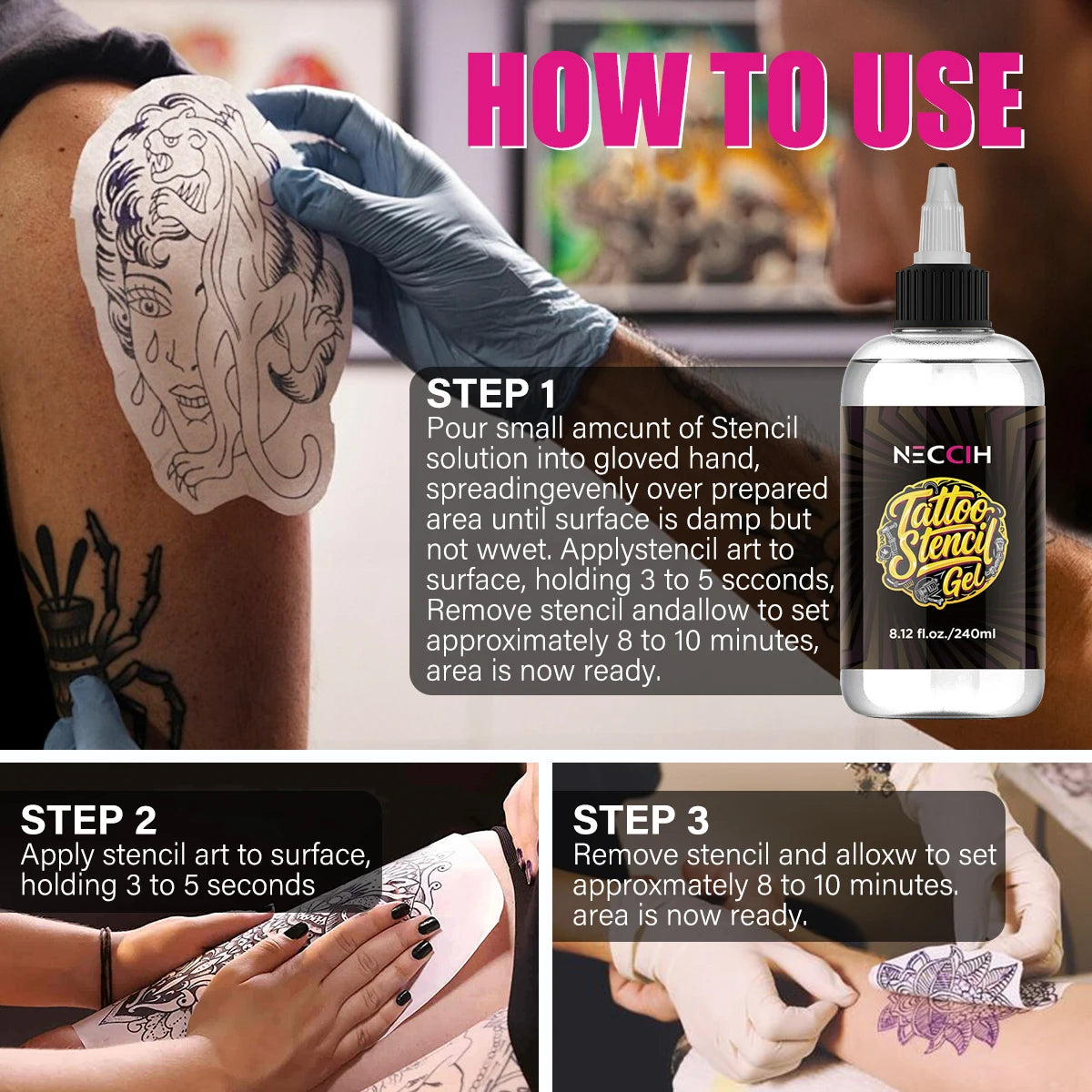 30/120/240ML Professional Tattoo Stencil Magic Gel Thermal Copier Tattoo Transfer Stuff Solution Cream Tattoo Ink Set