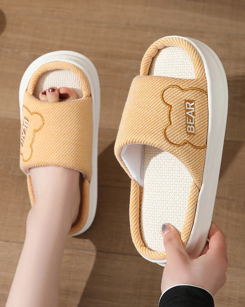 Platform Women's Slippers Flats Indoor Spring Summer Luxury Designer Shoes Girls Casual Soft Sole Cartoon Home Slides Elegant