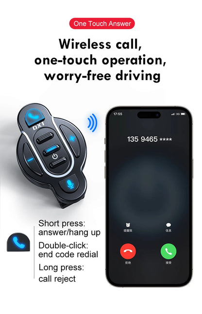 New Smart Wireless Remote Control Bluetooth 5.4 Media Controller Waterproof for Helmet Earphone Motorcycle Bike Handlebar