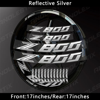 AnoleStix Reflective Motorcycle Wheel Sticker Hub Decal Rim Stripe Tape For Kawasaki Z800 2018 2019 2020 2021 2022 2023 2024