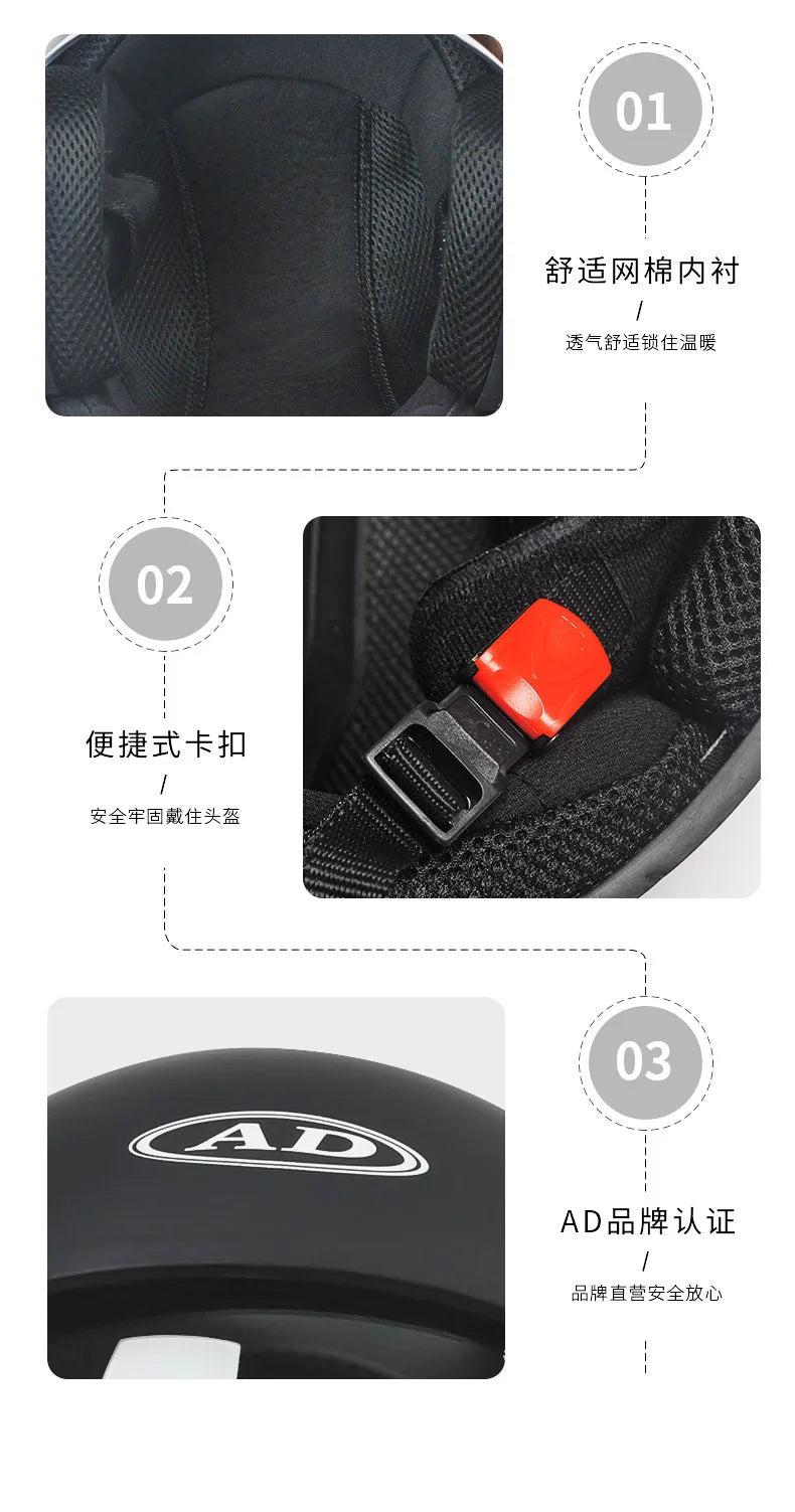 GB Certified Electric Vehicle Helmet for Men and Women All-season Universal Electric Vehicle Safety Helmet Motorcycles Winter
