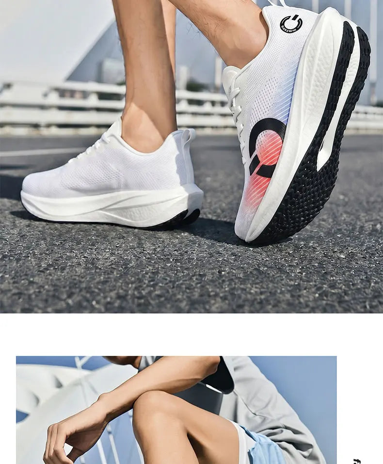 Men's Running Shoes Breathable Mesh Jogging Non-Slip Outdoor Couple Trainer Race Sneakers Luxury Shoes Off-road Shoes Cushioning
