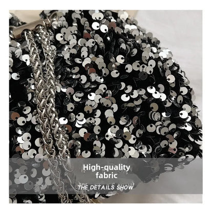 Good-looking Personality Sequin Women's New Korean Bucket Bag Bright Eyes Style Fashion Crossbody Dinner Single Shoulder Bags