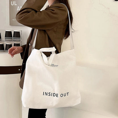 High Quality Canvas Men and Women Simple Cross-body Bag Wash Canvas Thick Handbag Large Capacity Arts Students Package Satchel