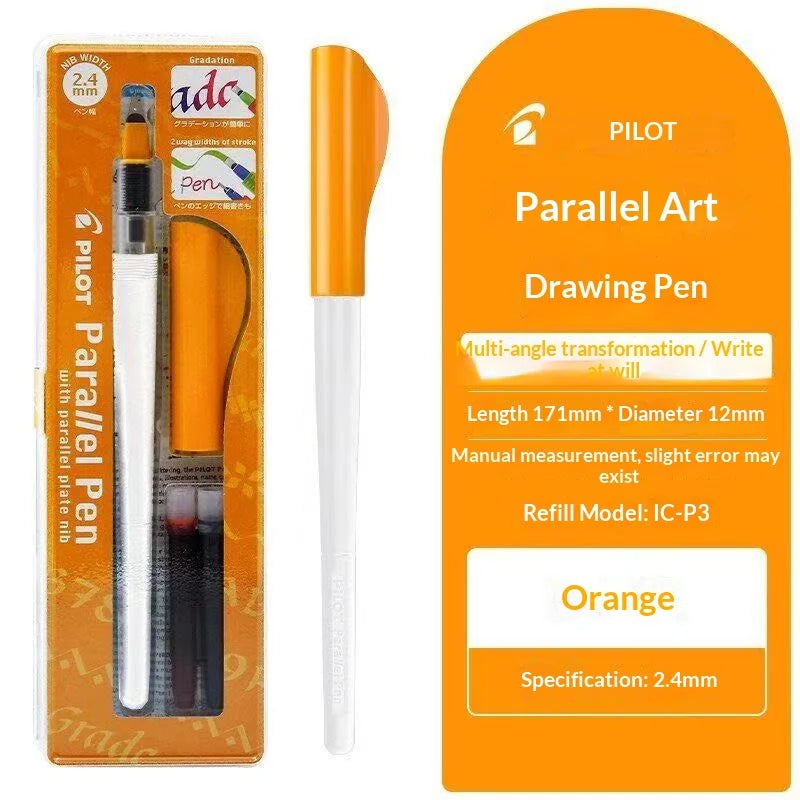 Original PILOT FP3-15-SS Parallel Pen Multi Sizes Flat Tip Calligraphy Fountain Pen Practice Gothic Italic Hand Lettering Suppli