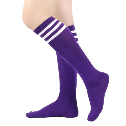 Middle Tube Sock Women Striped Knee High Ladies Japanese Harajuku College Style Cotton Summer Calf Sock Black White Female Gift
