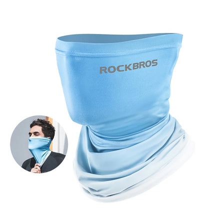 ROCKBROS Summer Face Scarf Neck Sun Protection Silk Cycling Headwear Motorcycle Scooter MTB Road Cycling Mask Breathable Bandana