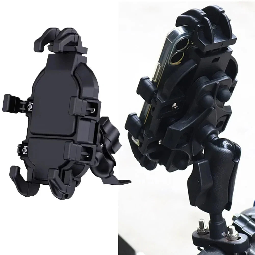 Shock Absorption Phone Holder for Motorcycle Bike Stable Anti-shake 360° Rotation Adjustment Moto Handlebar GPS Navigation Brack