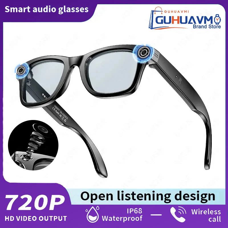 2025 New 8K HD Smart Glasses Photochromic Bluetooth Call Video Recording Voice Assistant Music Player Translate Camera Glasses