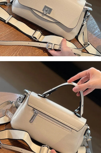 luxury handbags female crossbody bags Vintage Genuine leather one piece shoulder bag small square bag for women cowhide Blue bag