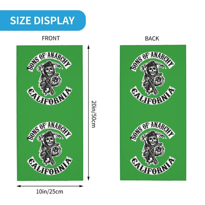 Custom 1 Percenter Essential Sons Bandana Neck Gaiter for Ski Camping Men Women Wrap Scarf TV Show Anarchy Headband Warmer