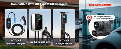 Kolanky Type2 To Type1 EV Charger Adapter Converter IEC 62196 16A 32A J1772 For Electric Vehicle Charging Connector