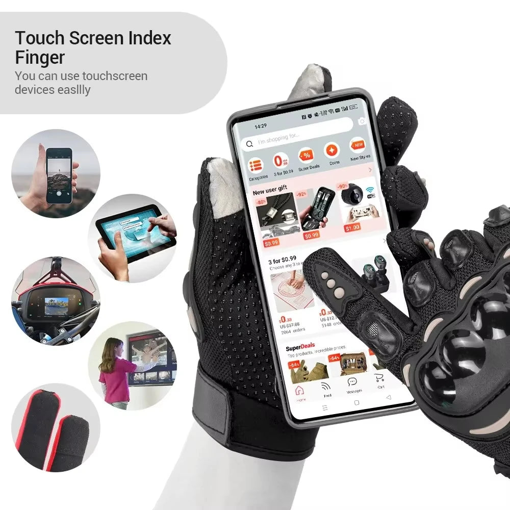 Vintage Leather Motorcycle Gloves Summer Breathable Unisex Biker Gloves With Anti-Slip Ventilation Design Motorbike Ride Glove