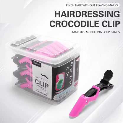 30pcs/box Hairdressing Plastic Crocodile Clip Wide Tooth Hairdressing Clip Portable Professional Salon Hairdressing Styling Tool