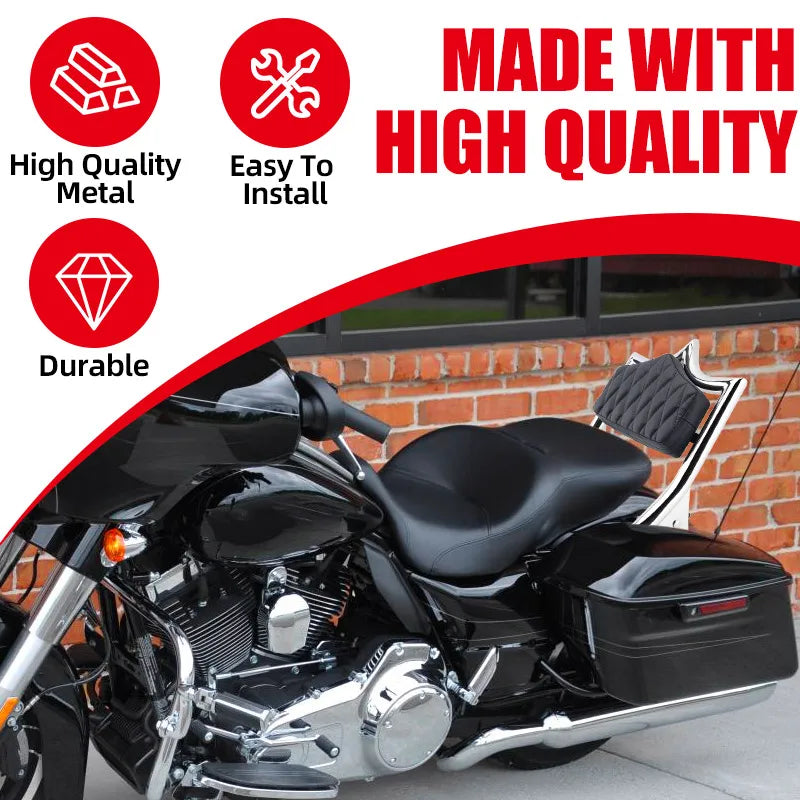 Chrome Motorcycle Passenger Backrest Detachable Sissy Bar Fit For Harley Touring Street Glide Road Glide Road King 2009-Later