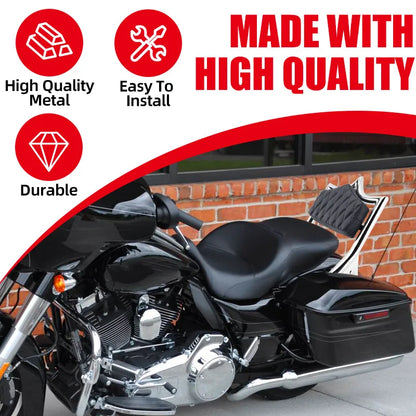 Chrome Motorcycle Passenger Backrest Detachable Sissy Bar Fit For Harley Touring Street Glide Road Glide Road King 2009-Later