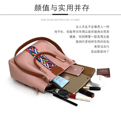 Fashionable Women's Shoulder Bag Hot Sale Of The Season New Style Mother-Child Multi-piece Set Colorful Ribbon Ladies Handbag Si