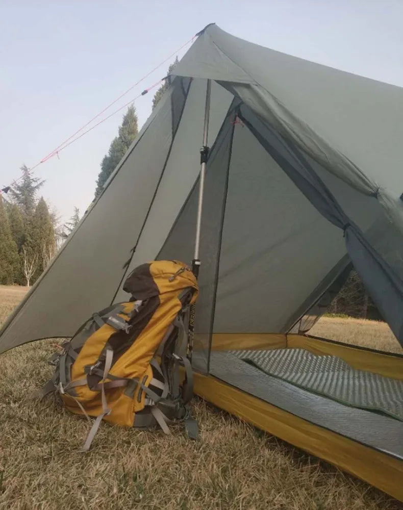 Hikeburger Yuanxing 2P Outdoor Camping Ultralight Tent Tarp Type A Pyramid Double Silicon 20D Nylon Cloth Waterproof Canopy Tent