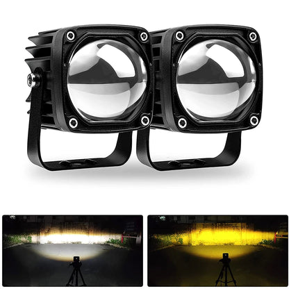 ANMINGPU 6000k/3000k LED Work Light Bar 12V 24V White Yellow Offroad Divring Fog Lights for Car Truck Atv 4x4 LED Headlights