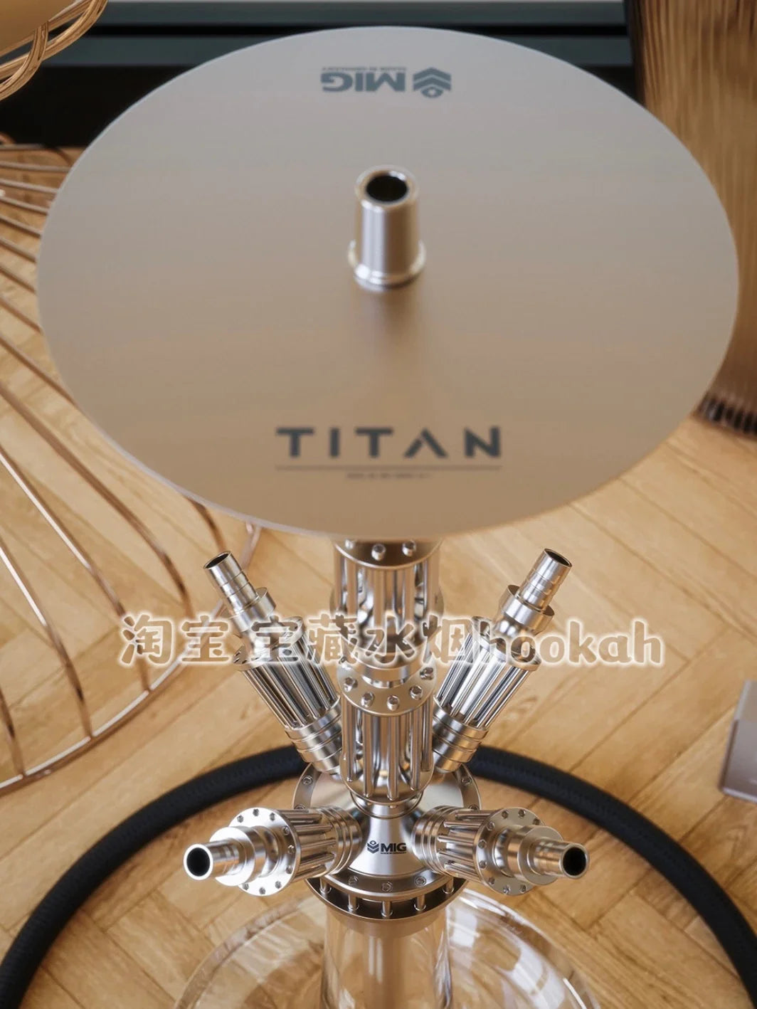 German MIG Titan Hookah High-end 304 Stainless Steel Hookah Shisha Set Bar KTV Hookah