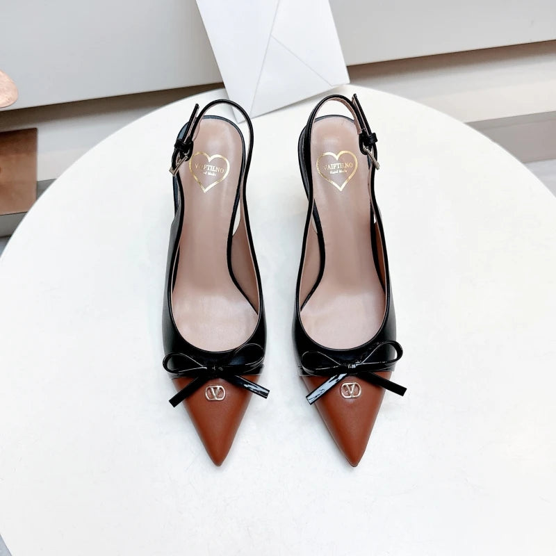 Heels Sandals Gladiator Summer Luxury Brand 2026 Bow Women High Heels Pointed Toe Designer Elegant Slingbacks Party Ladies Shoes