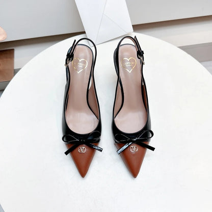 Heels Sandals Gladiator Summer Luxury Brand 2026 Bow Women High Heels Pointed Toe Designer Elegant Slingbacks Party Ladies Shoes