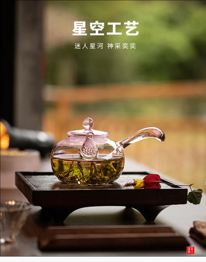 High Borosilicate Glass Teapot Thickened High Temperature Resistance Side-handle Pot Small Household Anti-scald Green Tea Teapot