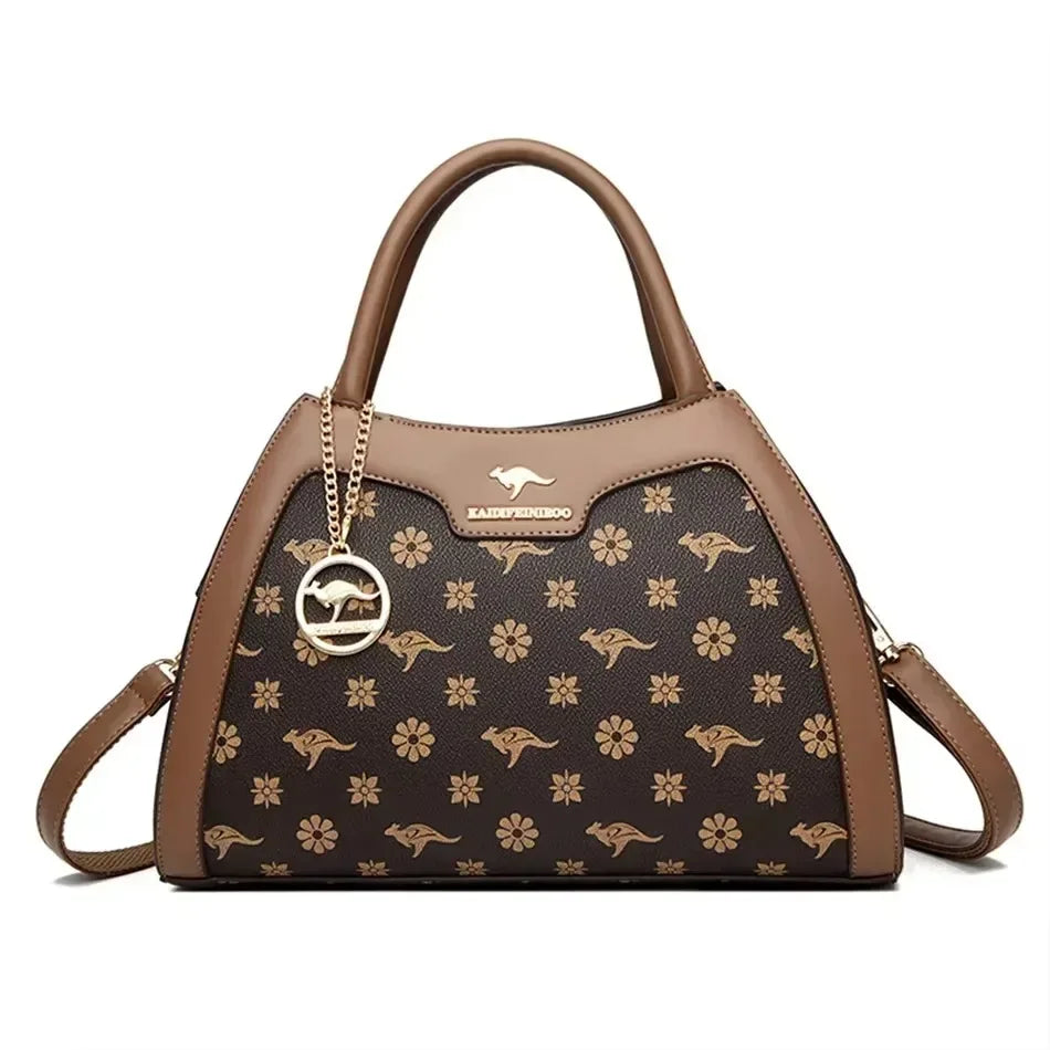 Luxury Handbag Fashion Print Large Capacity Soft Leather Women Shoulder Crossbody Bag Leisure Designer Ladies Purses and Handbag