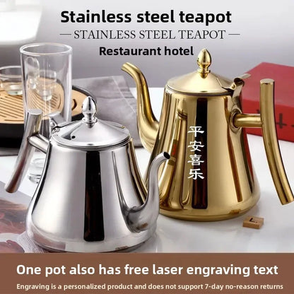 1L/1.5L Gold Teapot with Infuser Stainless Steel Water Kettle Tea pot Polish Fashion Durable Coffee Cold Water Pot Home Tea Tool