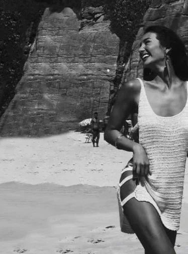 Sexy U Neck Sleeveless Knit Horizontal Stripes Side Cut Out Beach Vacation Dress 2025 Summer Beachwear Women's Mini Dresses K90