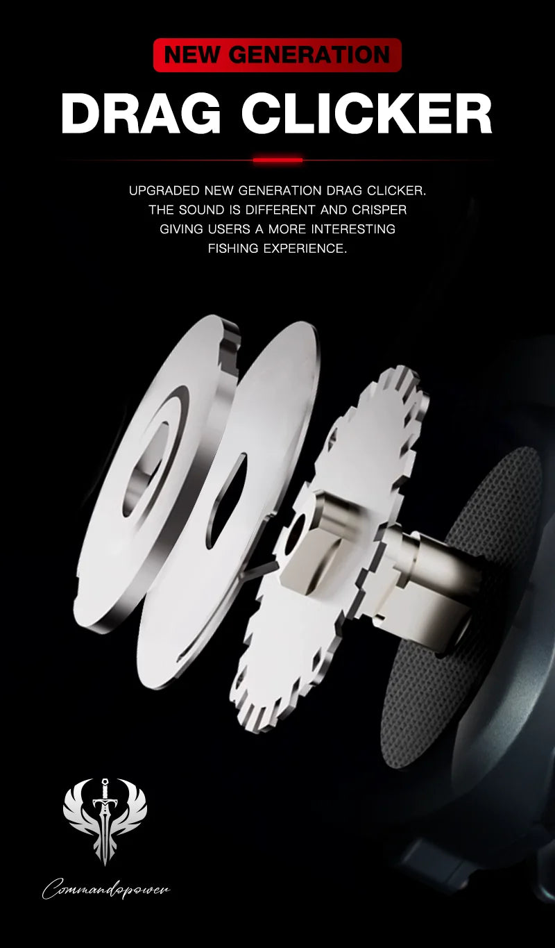 Seasir Commando Power Baitcaster Reel High Speed Gear Ratio 7.1:1  Drag 9kg New Generation Drag Clicker Fresh Saltwater Fishing