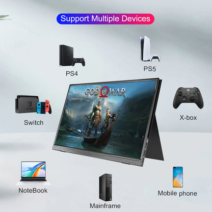 14 Inch Portable Monitor 2.2K for Laptop, Xbox, PS4/5, Switch, TV Box, Cell Phone, PC Extension Monitor for Office and Gaming