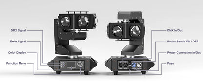 Yiflamefly 240W Beam Moving Head Lights 6LEDs RGBW 360° Rotating DJ Light DMX512 Stage Lights For Disco Wedding Party Live Show