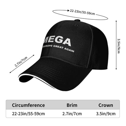 MEGA Make Europe Great Again Sun Baseball Cap Summer Women Men  Custom Trucker Hat Sun-Proof Casual Outdoor Sports Baseball Caps