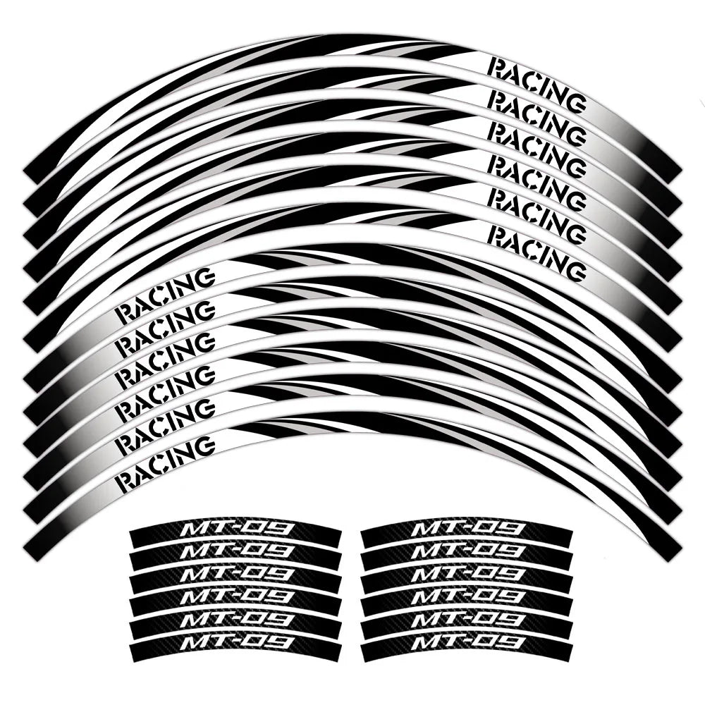 For MT-09 MT09 MT 09 Motorcycle Reflective Wheel Sticker Racing Rim Stripe Tape Decal Waterproof  Accessories