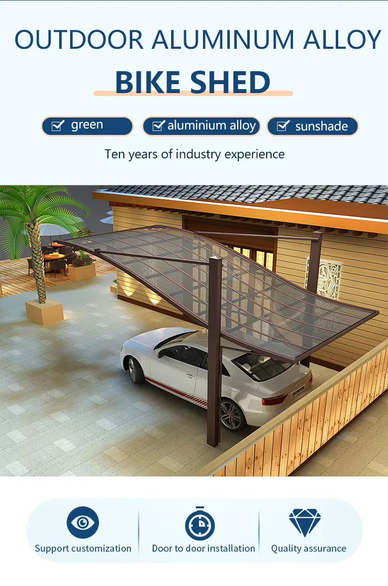 OneAlu Modern Custom Aluminum Outdoor Structure - Gazebo, Carport, Sunshade Canopy for Villa, Garden, Patio & Flower Stand