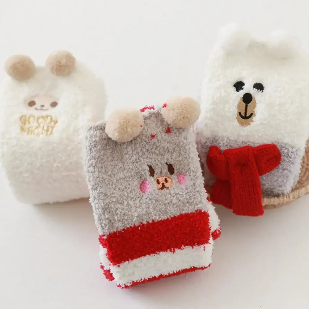Snug Fleece Over Knee Socks Plush Cozy Winter Fall Sweet Long Female Hosiery Soft Fuzzy Leg Covers Floor Wear2024 New Bulk Deal