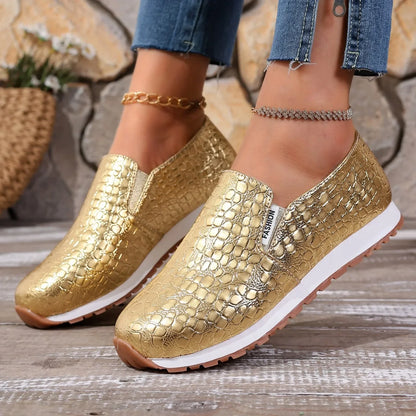 2025 New Women Sneakers Trend Designer Fashion Shoes for Women Gold Silver Sequin Causal Sneakers Women Walking Platform Shoes